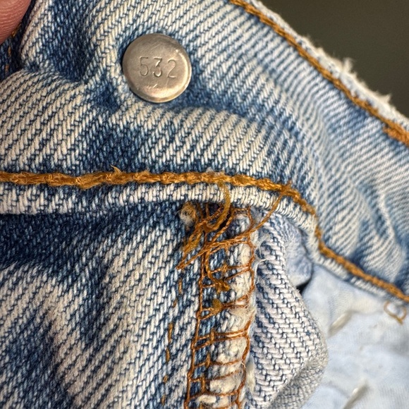 VINTAGE 532 Levi's Blue Jean Shorts High-Waisted‎ Cut-Off Style - Picture 4 of 6